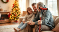 Yayayo Folding Cane with Seat and LED Light for Holiday Outings